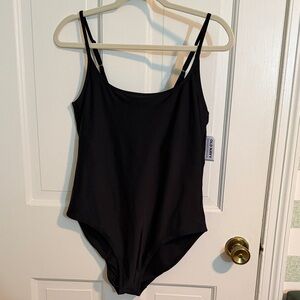 NWT Old Navy Classic Black One Piece Swimsuit Size L